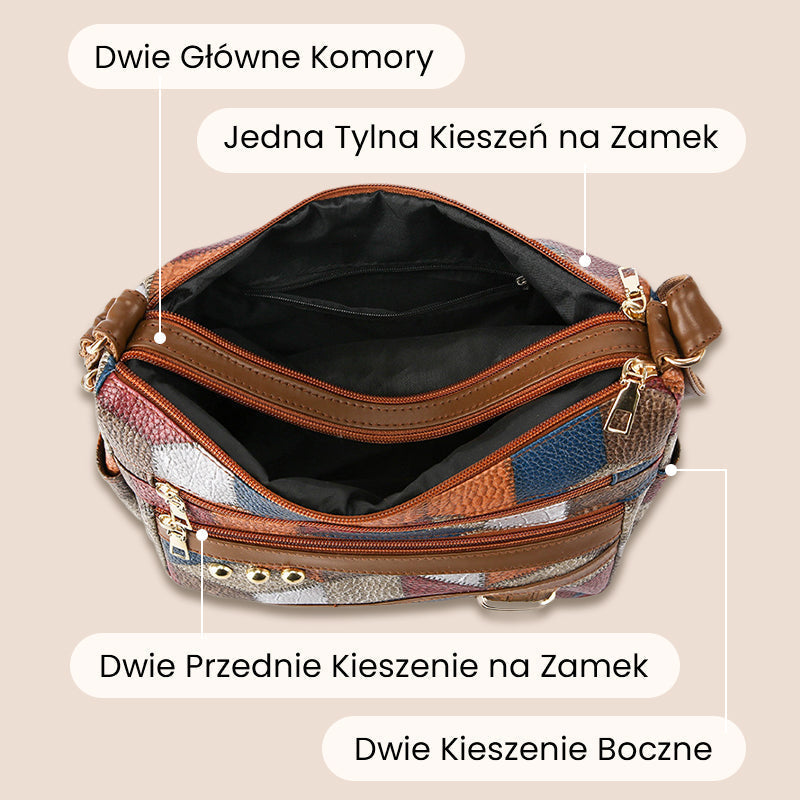 👜Torba z Vintage Geometrycznym Wzorem - Z Regulowanym Paskiem