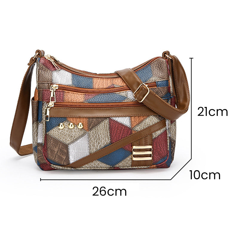 👜Torba z Vintage Geometrycznym Wzorem - Z Regulowanym Paskiem