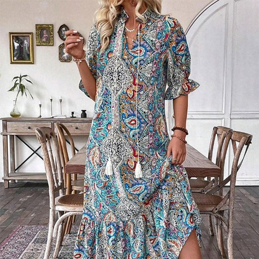 💃Eleganckie sukienki boho z kwiatowym nadrukiem